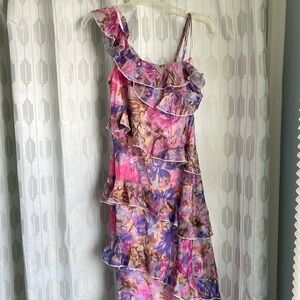Pink and purple floral dress